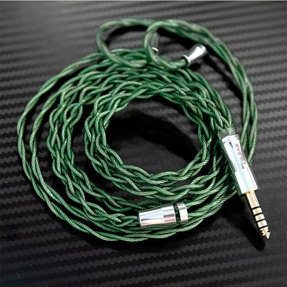 KBEAR Aegis Braided Upgrade Cable Silver-Plated OFC 2-Pin/QDC Green 3.5mm IEM Earphone Replacement