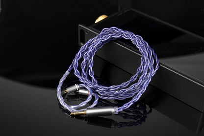 KBEAR Neon Purple IEM Upgrade Cable 2-Pin/QDC 3.5mm Earphone Replacement Violet Braided Wire
