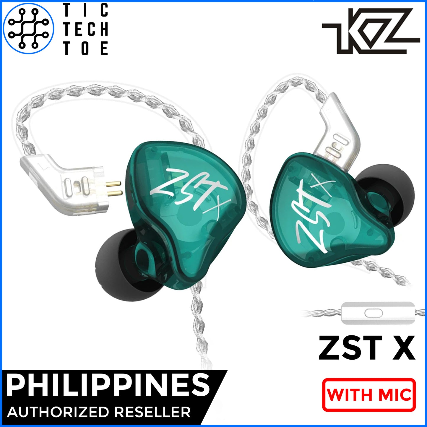 KZ ZST X Hybrid Dual Driver Earphones with Mic