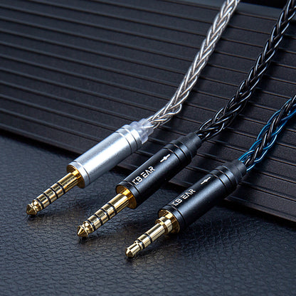 KBEAR ST12 Silver Plated 8-Core OFC Braided Soft Tangle-Free Earphone IEM Upgrade Replacement Cable
