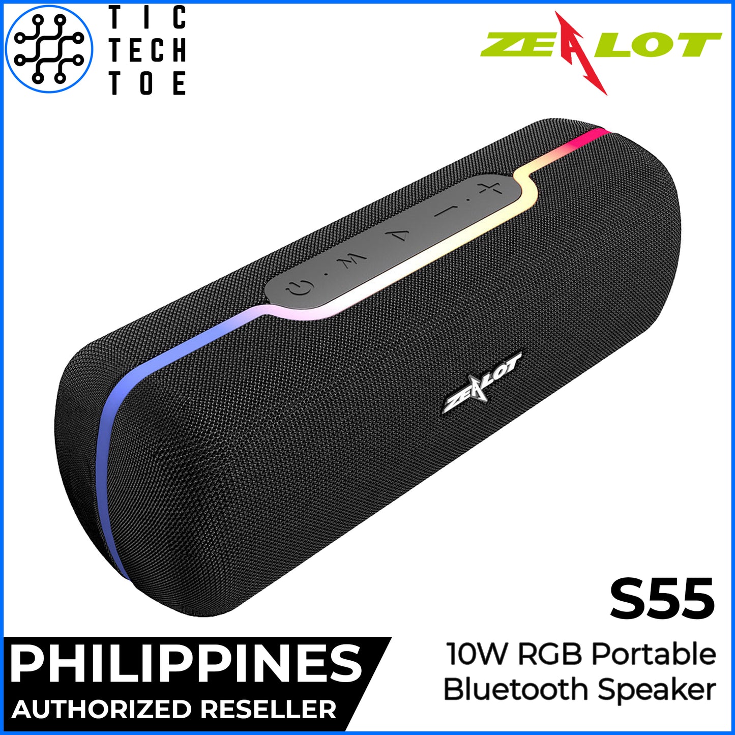 Zealot S55 10W Colorful RGB Light Bluetooth Speaker