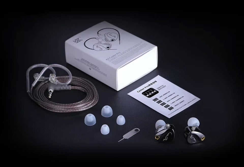 KZ Castor Pro Improved Bass Edition Adjustable Tuning Detachable Cable In-Ear Earphones with Mic