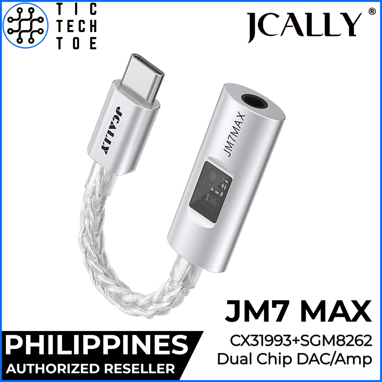 JCALLY JM7 MAX USB A/C to 3.5mm CS31993 + SGM8262 Dual Chip DAC/Amp Aluminum Audio Adapter Cable