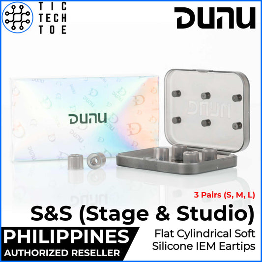 DUNU S&S (Stage & Studio) Flat Tips Soft Silicone Upgrade Replacement IEM 3 Pairs Set Eartips