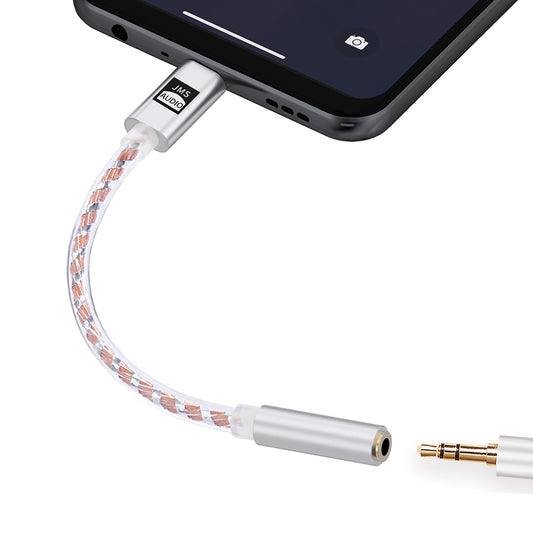 JCALLY JMS USB C to 3.5mm Aluminum Audio DAC/Amp Adapter Cable 24-Bit/48KHz Mic Support High Power
