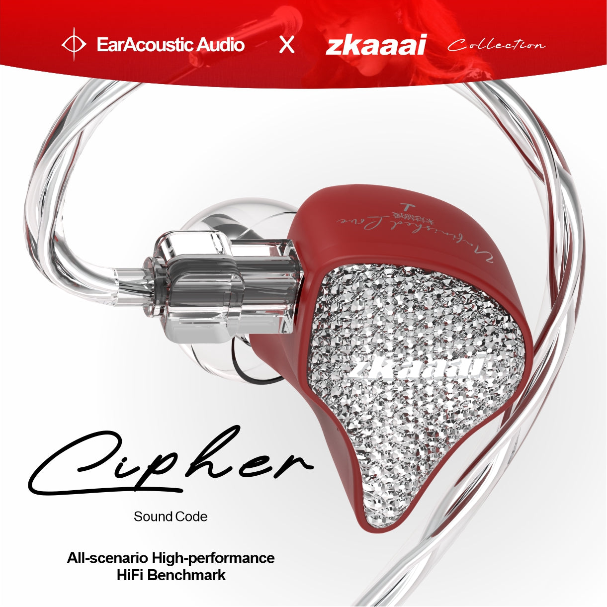 EarAcoustic Audio x zkaaai Cipher Dynamic Driver USB Type C DSP IEM Aluminum Wired Earphone with Mic