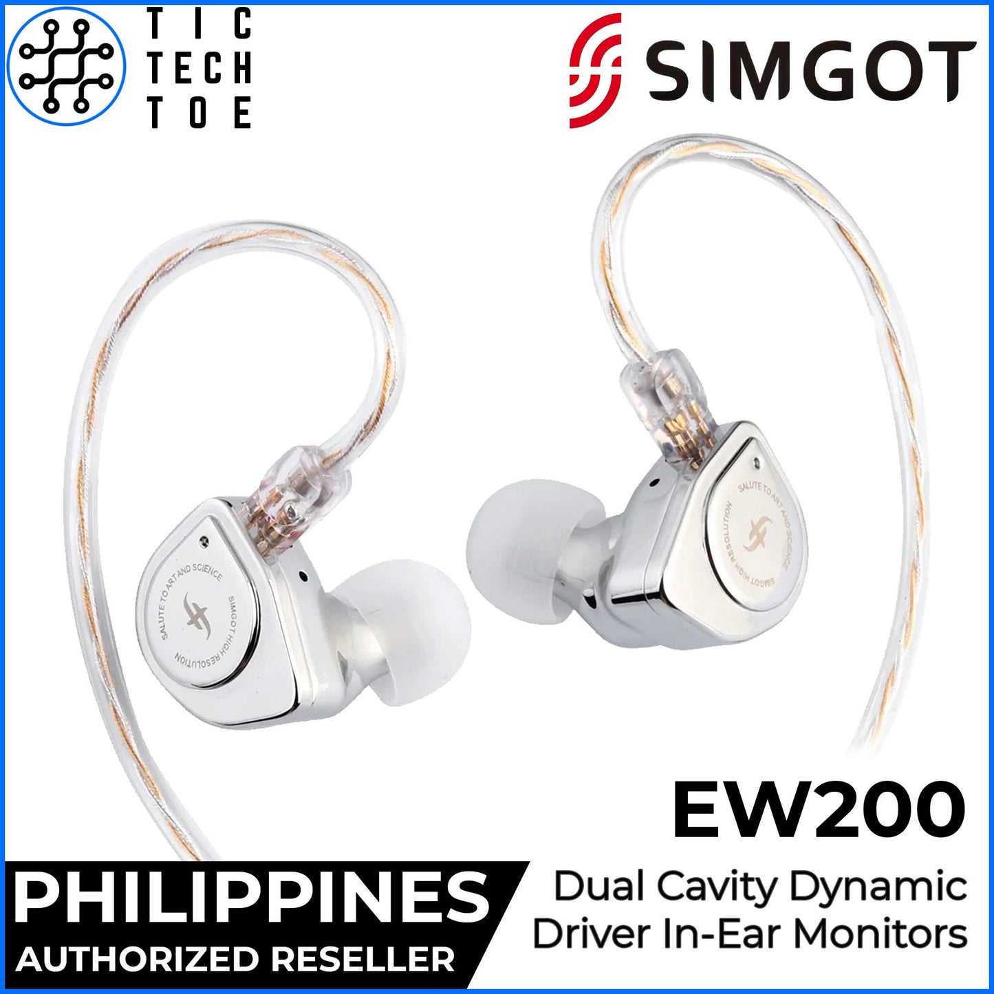 SIMGOT EW200 All Metal Body Dynamic Driver Detachable Cable HiFi Flagship In-Ear Monitor Earphones