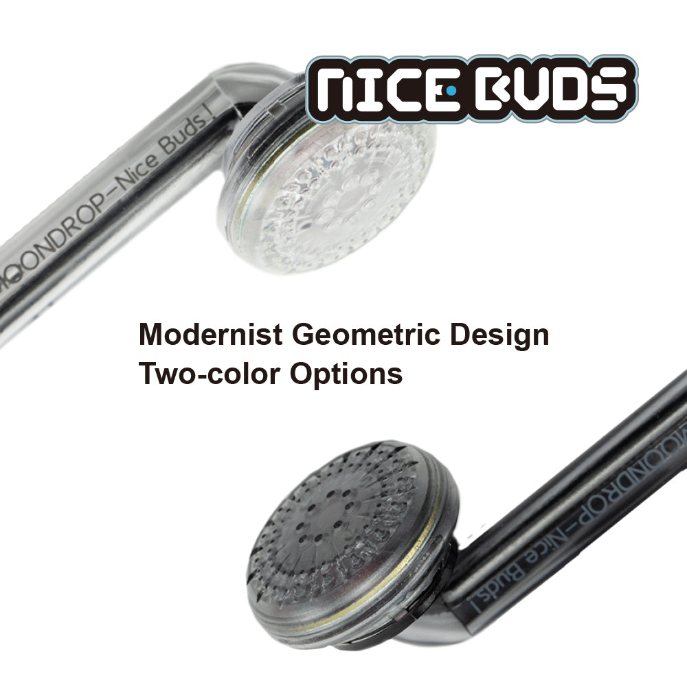 Moondrop Nicebuds Flathead Dynamic Driver Cable Lightweight Ergonomic Wired Nice Buds Earphones