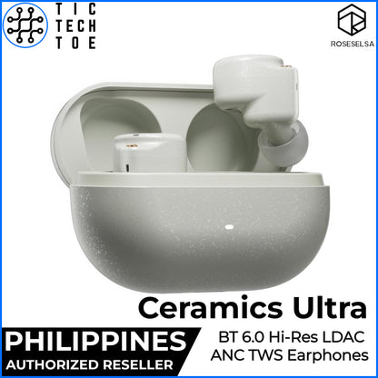 Roseselsa Ceramics Ultra AI ANC Hi-Res TWS Earbuds Bluetooth 6.0 LDAC HiFi True Wireless Earphones