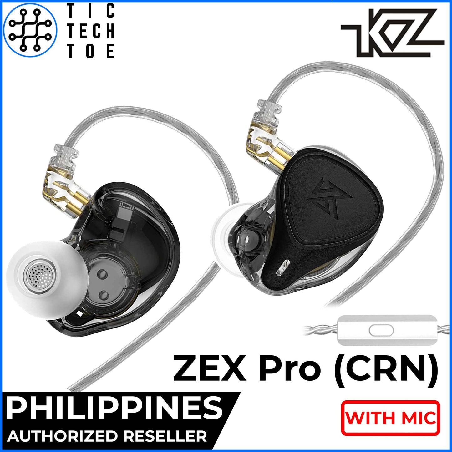 KZ x Crinacle CRN ZEX Pro Electrostatic Hybrid Driver Earphones with Mic