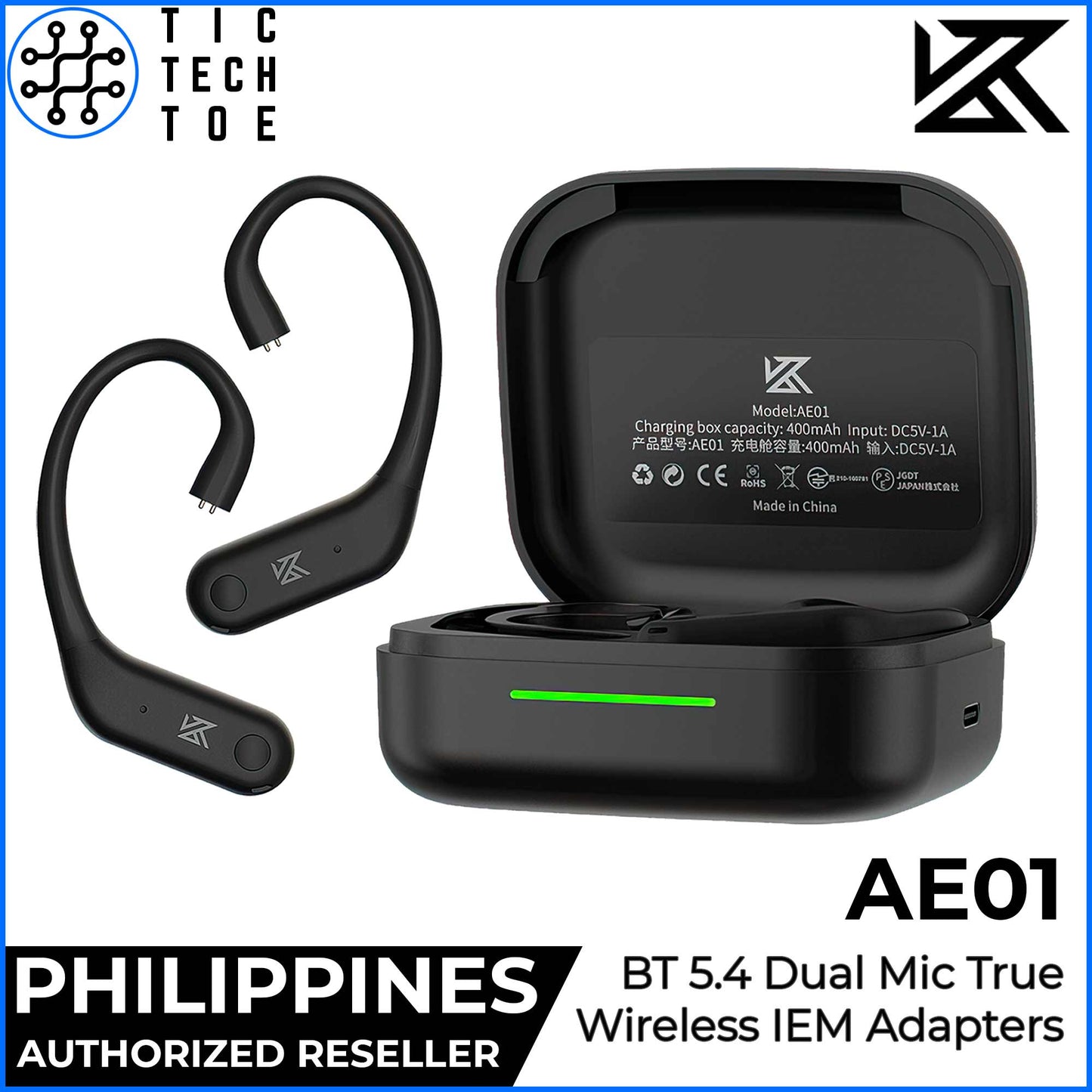 KZ AE01 Bluetooth 5.4 IEM Upgrade Earphone Module Cable True Wireless Low Latency Noise Cancelling