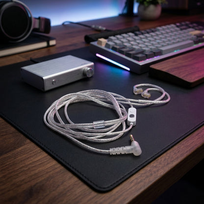KZ M2 Cable Dual HD Mic 3.5mm/USB-C Silver Plated Upgrade IEM with Control Button Earphone Wire