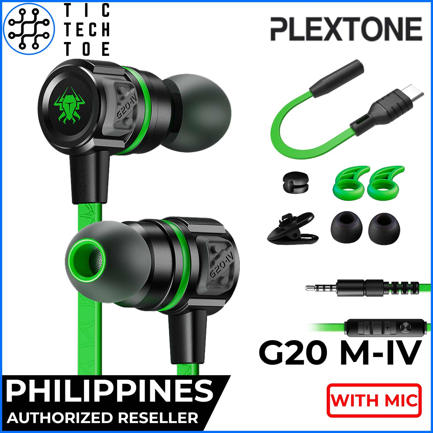 Plextone G20 Magnetic Stereo Bass Gaming Earphones with Mic