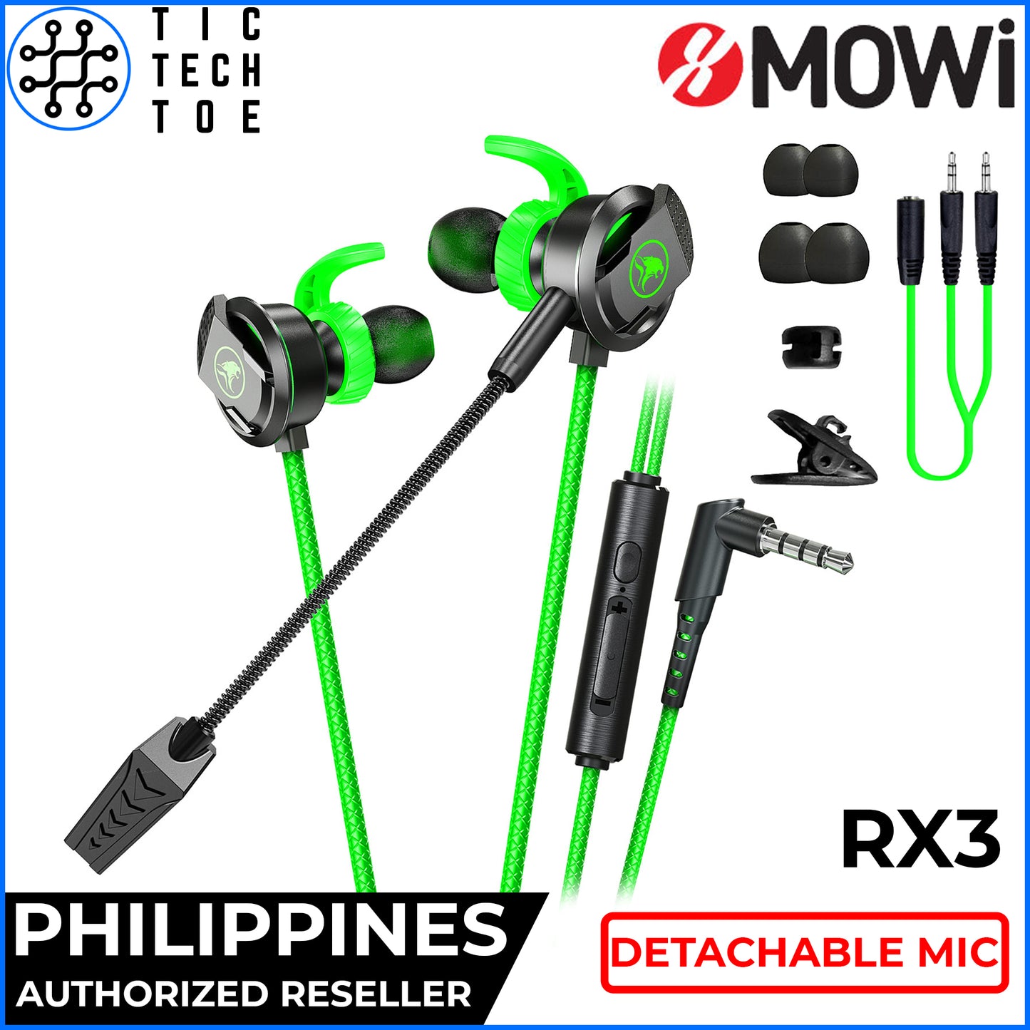 Plextone xMOWI RX3 Pro Gaming Bass Earphones with Dual Mic