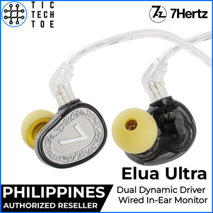 7Hz Elua Ultra Dual Dynamic Audio Driver Detachable Cable Wired In-Ear Monitor Ergonomic Earphones
