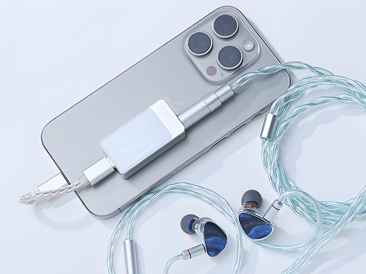 JCALLY JCX Ice Blue IEM Upgrade Cable Silver Plated Interchangeable Plug DAC 3.5mm/4.4mm/USB-C Mic