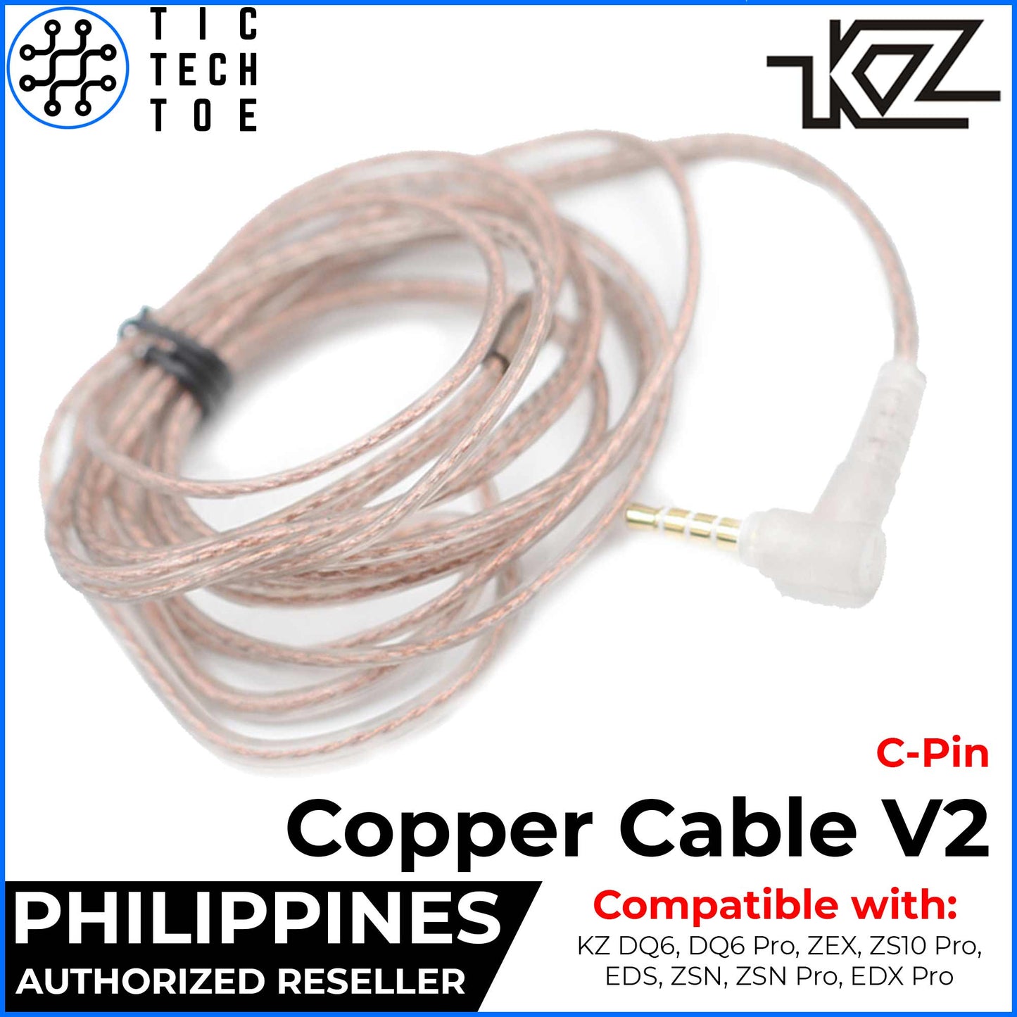 KZ Oxygen-Free Copper (OFC) Upgrade Cable with Mic