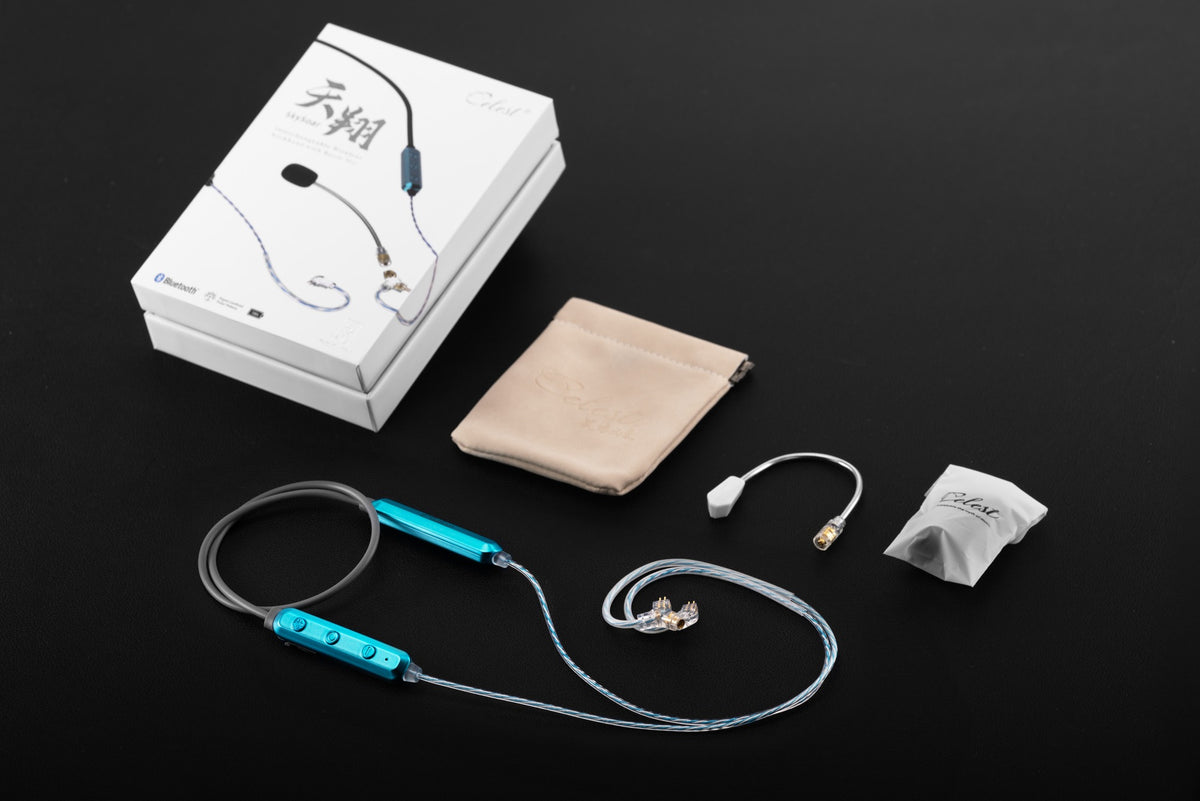 Kinera Celest SkySoar Blue Bluetooth IEM Neckband Wireless Earphone Cable Detachable Boom Mic