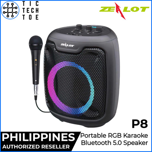 Zealot P8 Portable Karaoke with Microphone Powerful 50W Bluetooth Speaker Sound System RGB Lighting