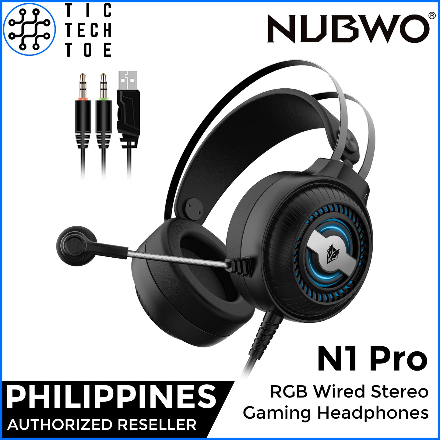 NUBWO N1 Pro RGB 3.5mm + USB Stereo Gaming Headphones