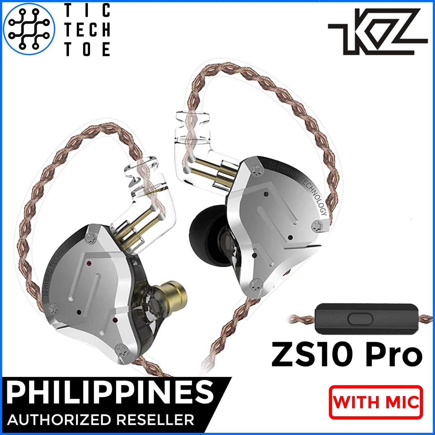 KZ ZS10 Pro Hybrid Driver Earphones with Mic