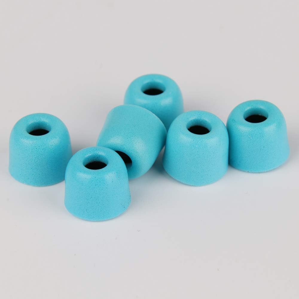 TINHIFI Blue Soft Memory Foam Upgrade Replacement Eartips for IEM Earphones 3 Pairs Mixed Size Set