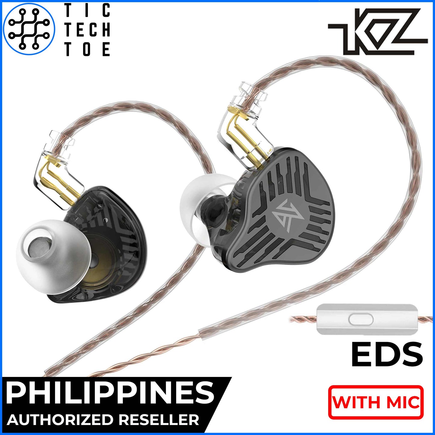 KZ EDS Dual Dynamic Driver HiFi Earphones with Mic