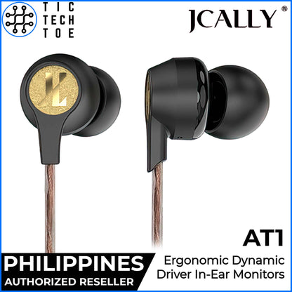 JCALLY AT1 Ergonomic Lightweight IEM Tough Cable Dynamic Driver HiFi Audio In-Ear Monitor Earphones