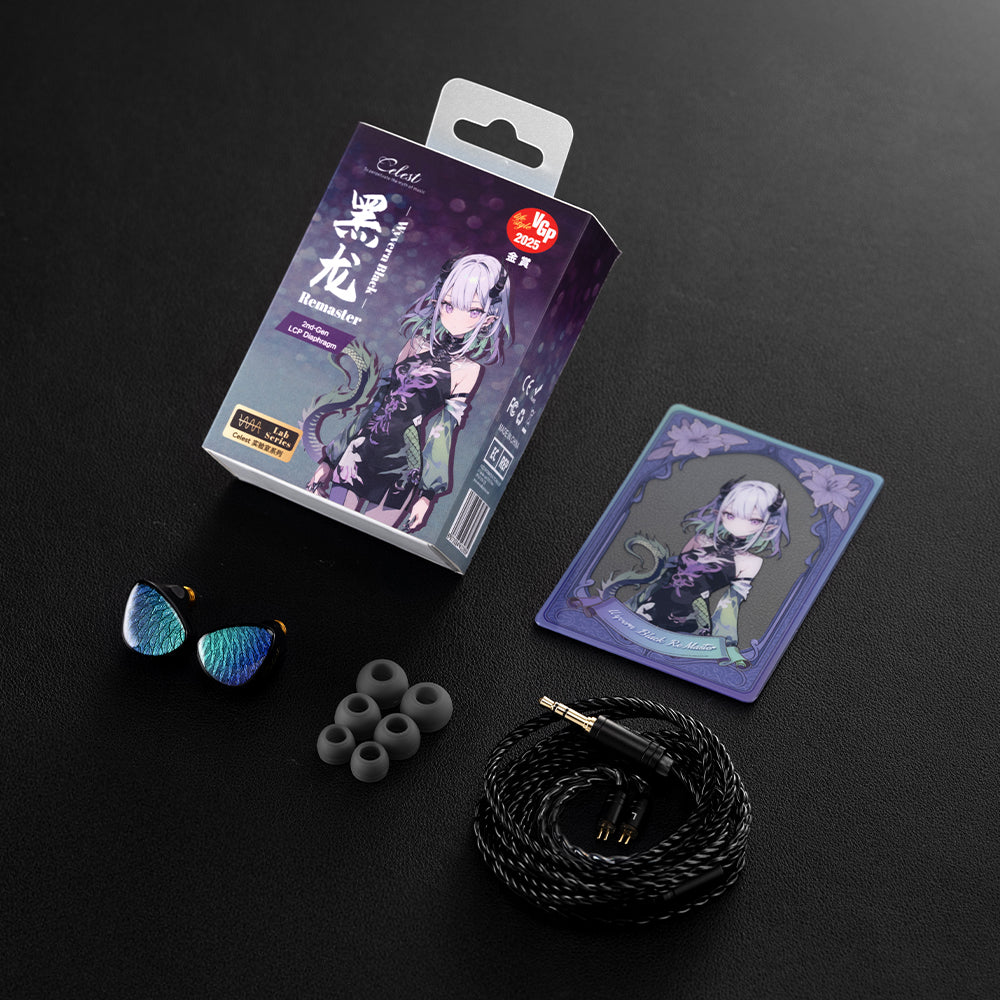 Kinera Celest Wyvern Black Remaster Moss HiFi IEM Dynamic Driver Earphone Wired Detachable Cable Mic