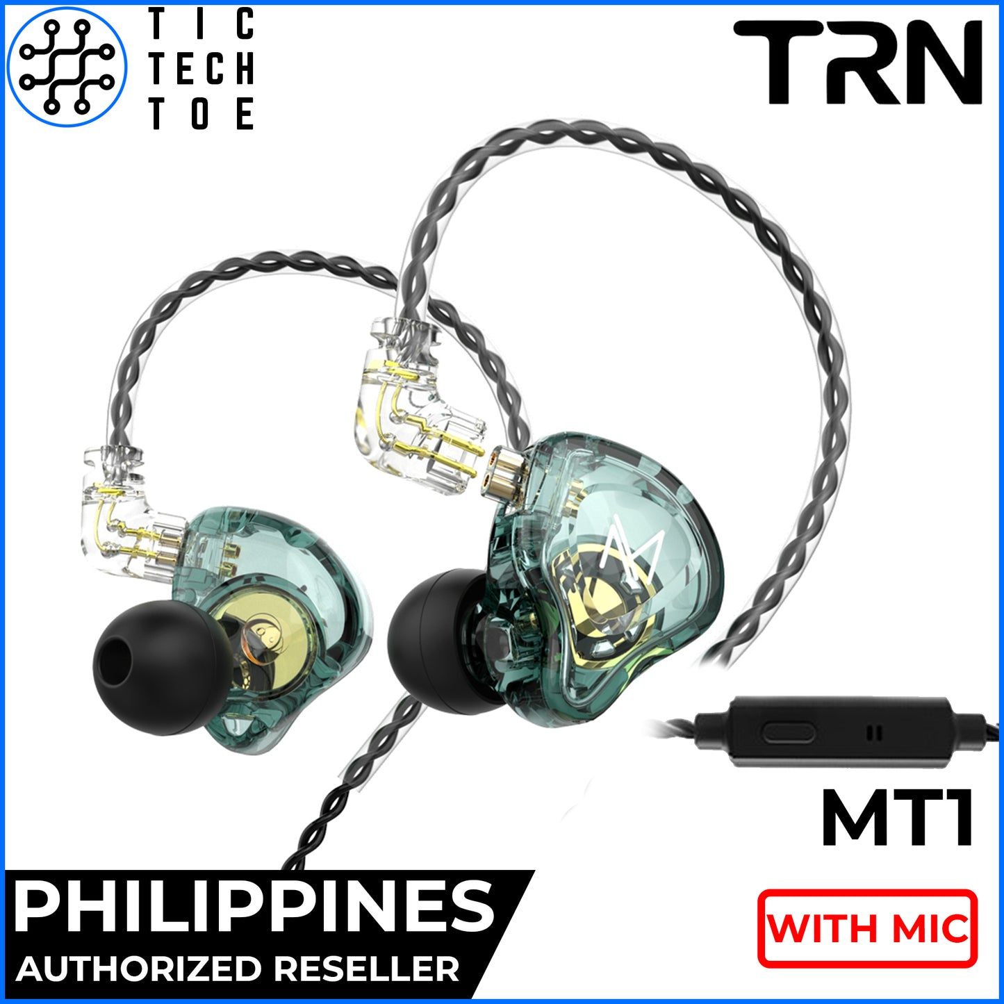 TRN MT1 Dual Magnet Dynamic Driver Earphones with Mic