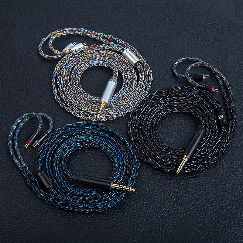 KBEAR ST12 Silver Plated 8-Core OFC Braided Soft Tangle-Free Earphone IEM Upgrade Replacement Cable