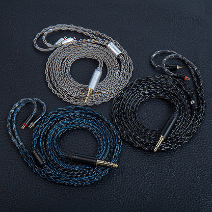 KBEAR ST12 Silver Plated 8-Core OFC Braided Soft Tangle-Free Earphone IEM Upgrade Replacement Cable