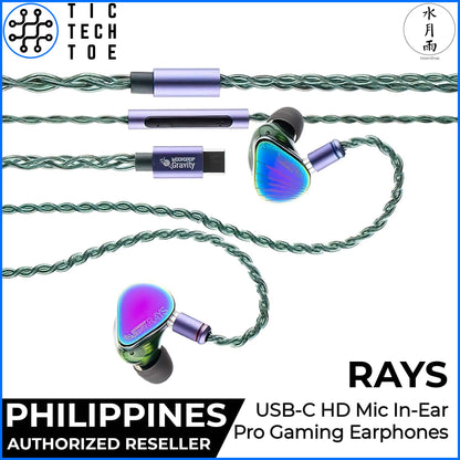 Moondrop RAYS Professional Gaming HiFi Earphones USB-C In-Ear Monitor with AI Noise Cancelling Mic