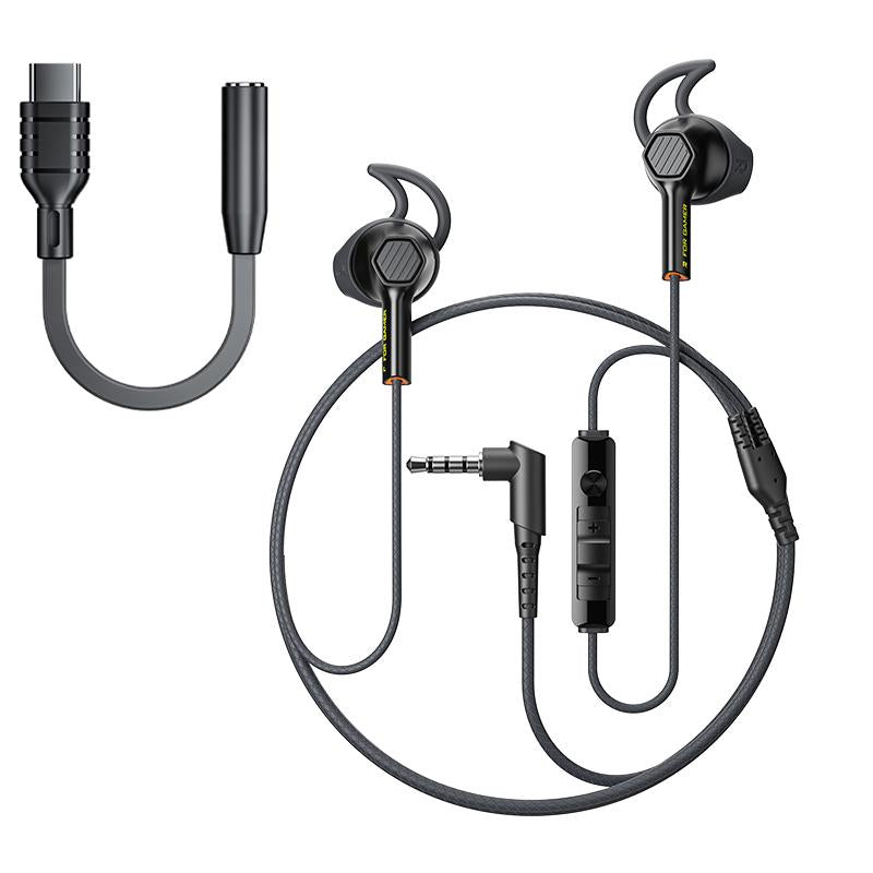 Plextone G27 Plus Semi In-Ear Gaming Earbuds Dynamic Driver Wired Braided Cable 3.5mm/USB-C Mic