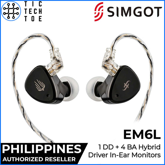 SIMGOT EM6L Hybrid Drivers 1 Dynamic + 4 Balanced Armature Detachable Cable In-Ear Monitor Earphones