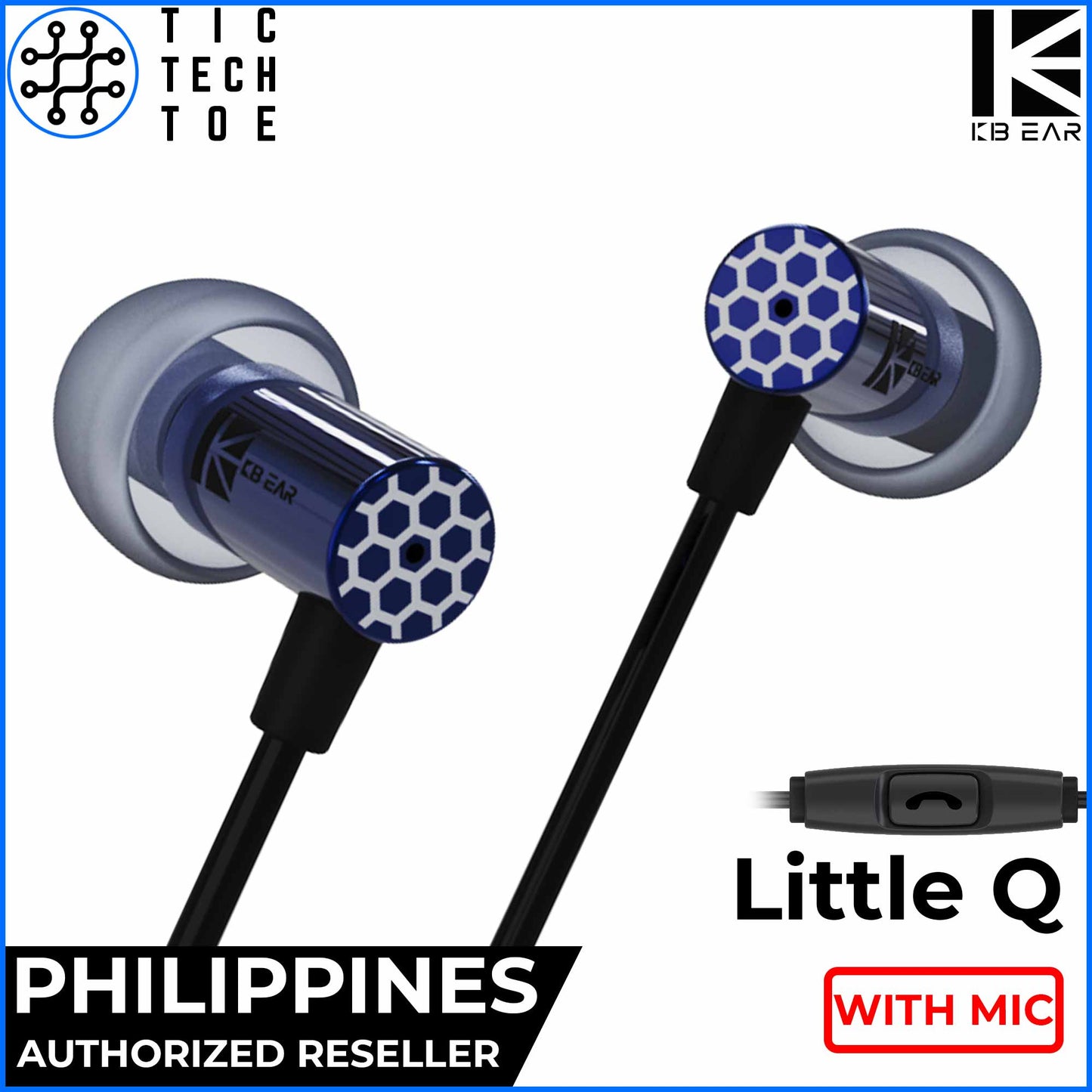 KBEAR KB EAR Little Q Lightweight Aluminum Dynamic Driver IEM Earphones with Mic