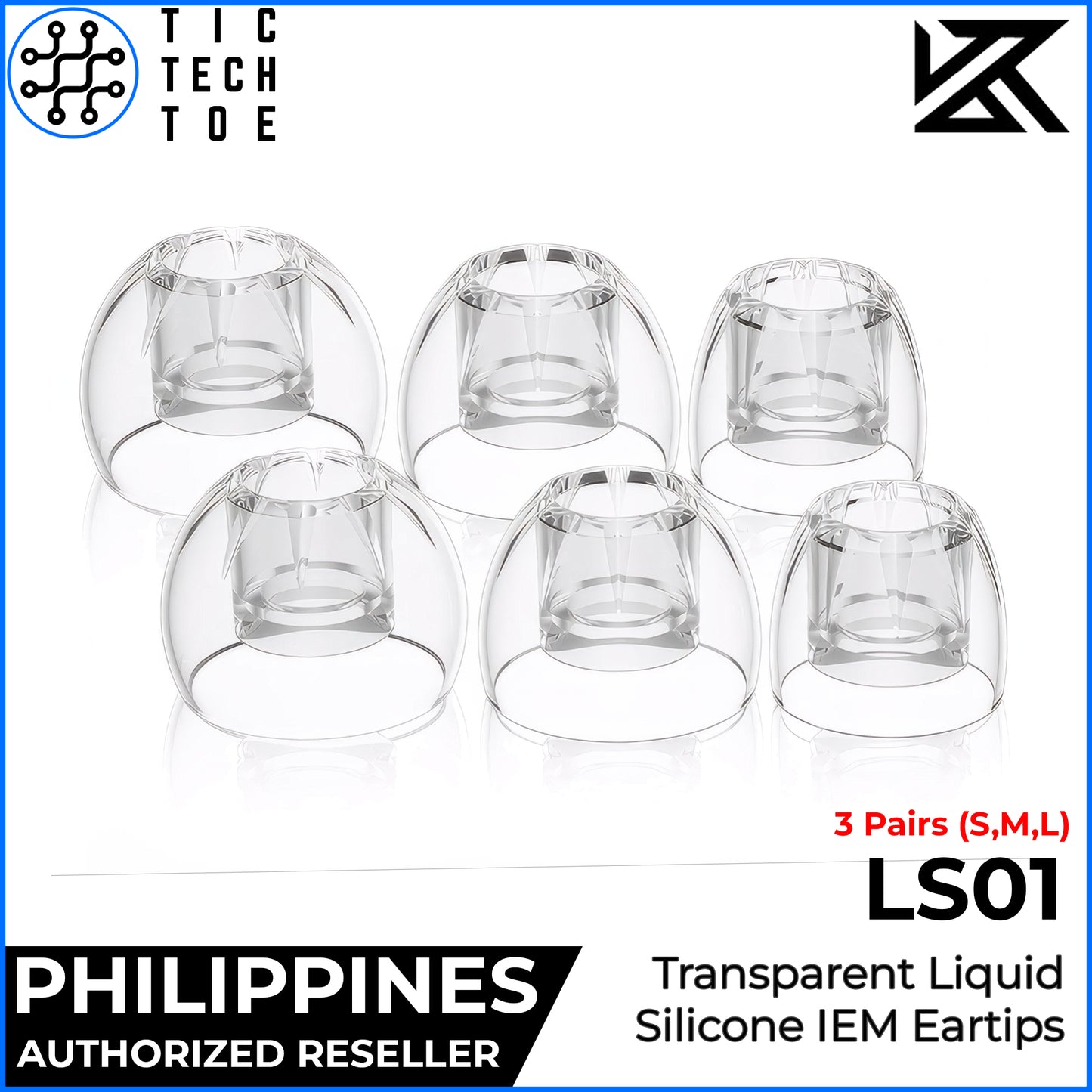KZ LS01 Ultra-Soft Liquid Silicone Earphone Tips Upgrade IEM 3 Pairs Set Replacement Eartips