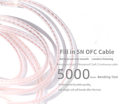 JCALLY AT1 Ergonomic Lightweight IEM Tough Cable Dynamic Driver HiFi Audio In-Ear Monitor Earphones
