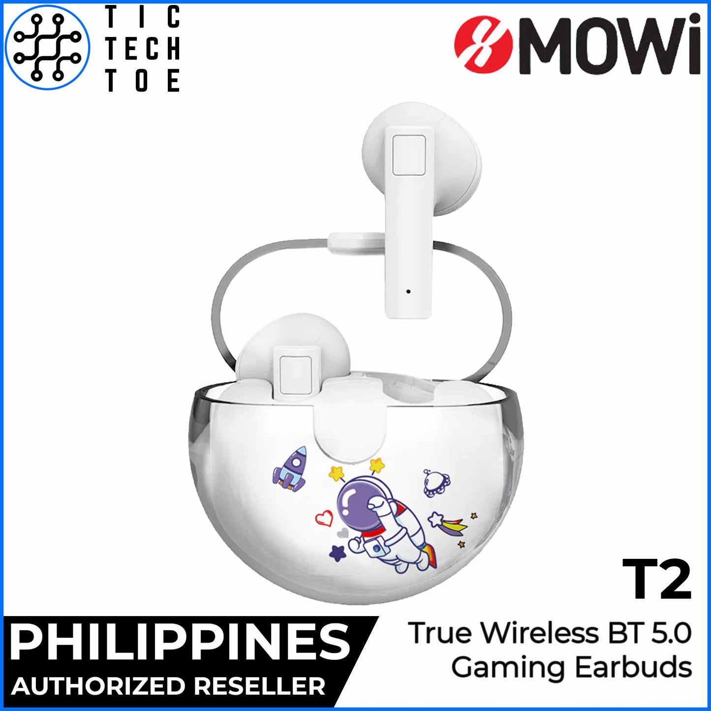 xMOWI T2 Portable Bluetooth 5.0 Noise Cancelling True Wireless TWS Gaming Earphones