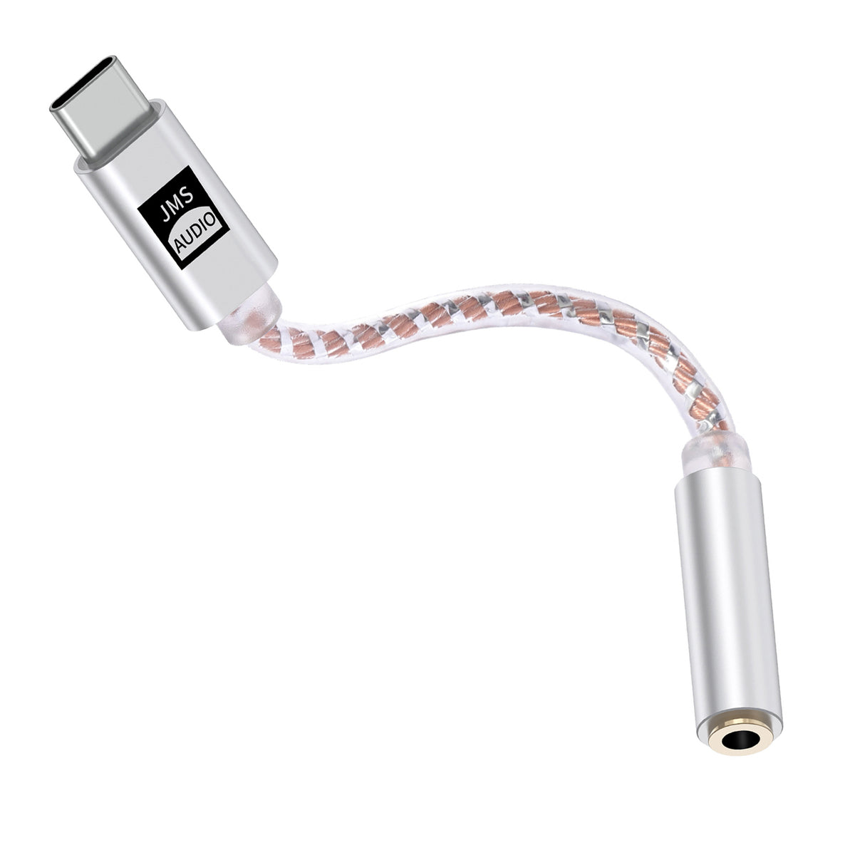 JCALLY JMS USB C to 3.5mm Aluminum Audio DAC/Amp Adapter Cable 24-Bit/48KHz Mic Support High Power