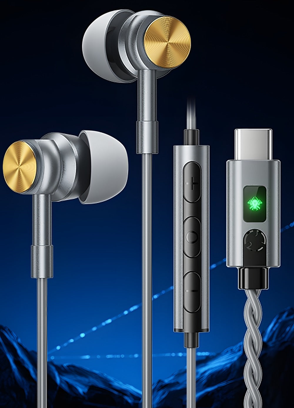 Plextone Armor G18 Gaming In-Ear Earphones Dynamic Driver Metal Housing USB-C Sound Card With Mic