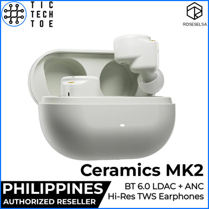 Roseselsa Ceramics MK2 Hi-Res TWS Earbuds Bluetooth 6.0 LDAC ANC HiFi True Wireless Earphones
