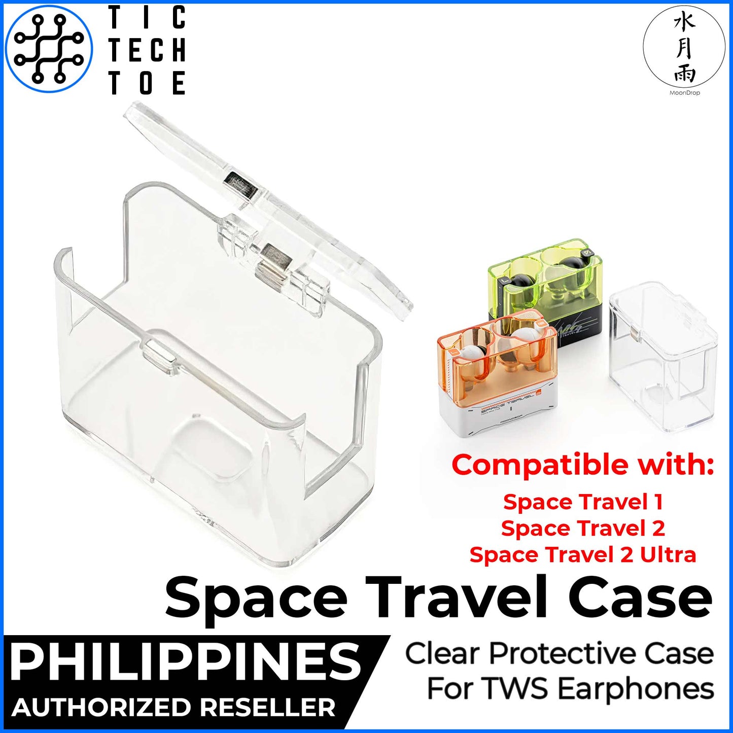 Moondrop Space Travel Clear Hard Case 1 / 2 / Ultra Portable Magnetic Protective Shell for TWS IEM