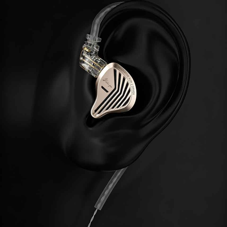 GK Kunten Pro HiFi IEM Dynamic Driver Earphones Wired Detachable Cable Deep Bass 3.5mm/USB-C Mic