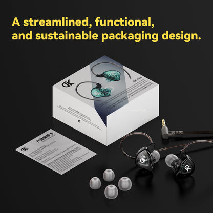 GK AK8 Liquid Crystal Polymer Dynamic Driver Bass Wired Cable In-Ear Monitor Earphones with Mic