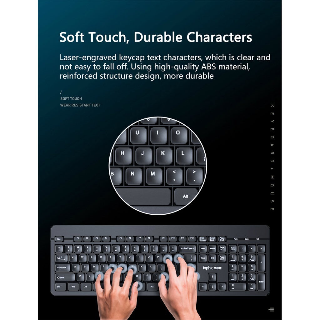 Inphic V790 Full-Size 2.4G Wireless Mouse and Keyboard Combo