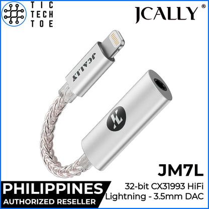 JCALLY JM7L Lightning to 3.5mm Dongle CX31993 DAC/Amp Metal Aluminum Adapter for iPhone/Apple/iOS