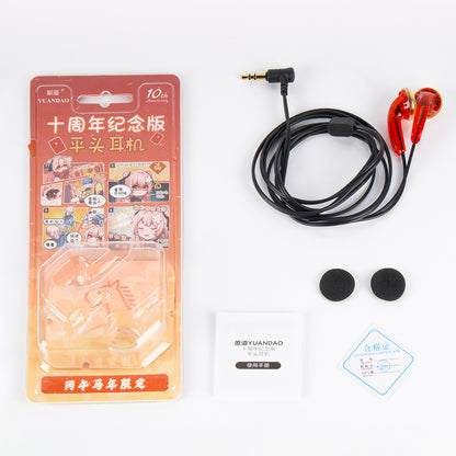 NiceHCK Yuandao Earbuds 3.5mm/USB-C Mic 10th Anniversary Wired Flat Head HiFi Dynamic Driver