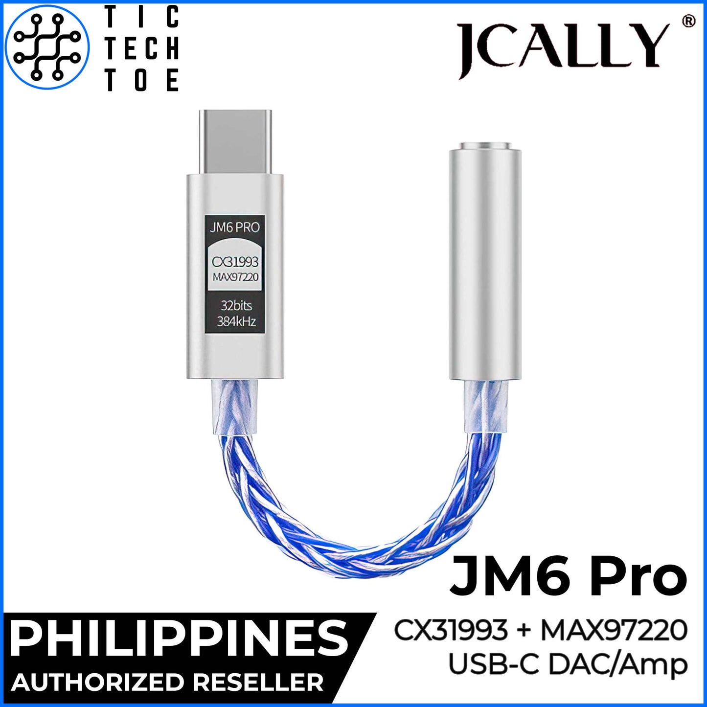 JCALLY JM6 Pro/ProL Dual Chip CX31993+MAX97220 USB Type C to 3.5mm Metal HiFi DAC/Amp Adapter Cable