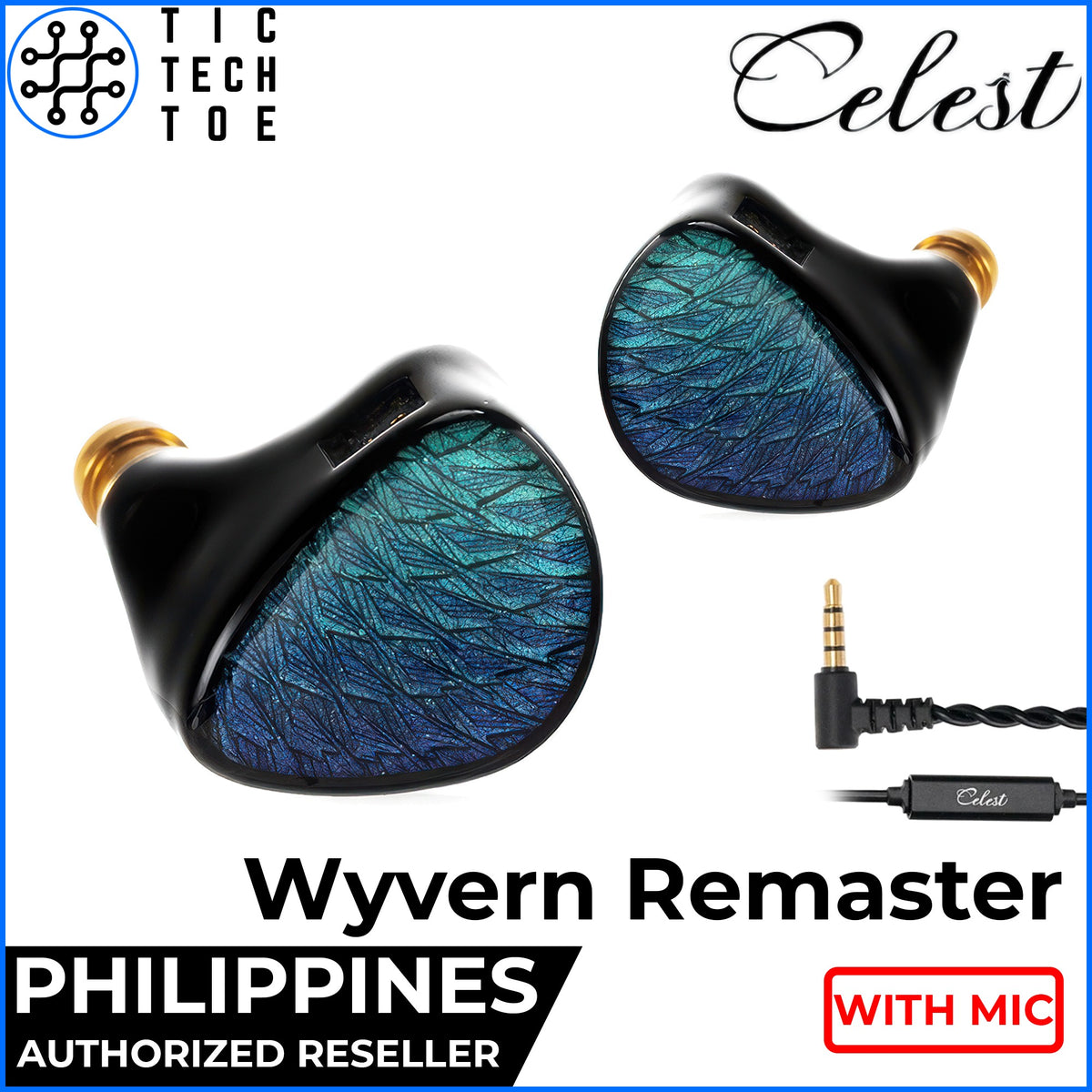 Kinera Celest Wyvern Black Remaster Moss HiFi IEM Dynamic Driver Earphone Wired Detachable Cable Mic